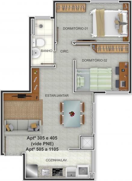 Apartamento à venda com 2 quartos, 51m² - Foto 7